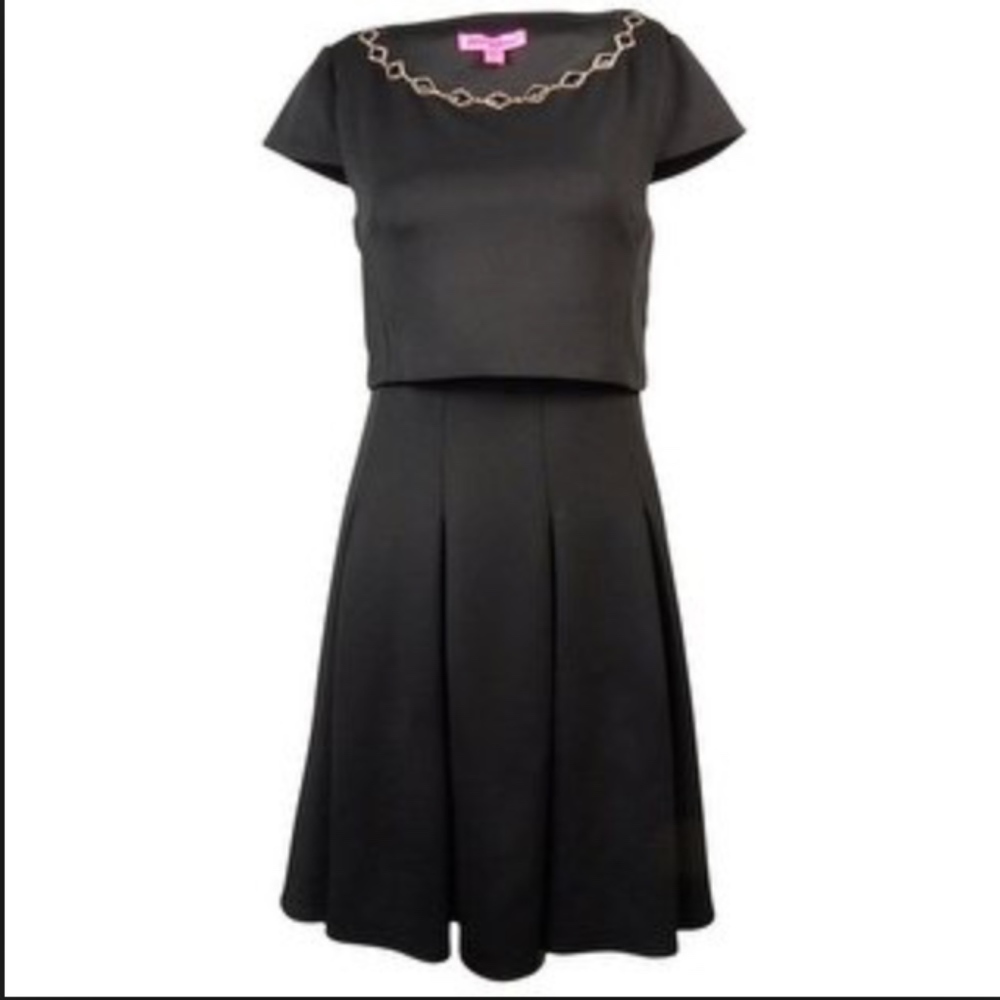 Betsey Johnson NWT black jeweled collar dress
